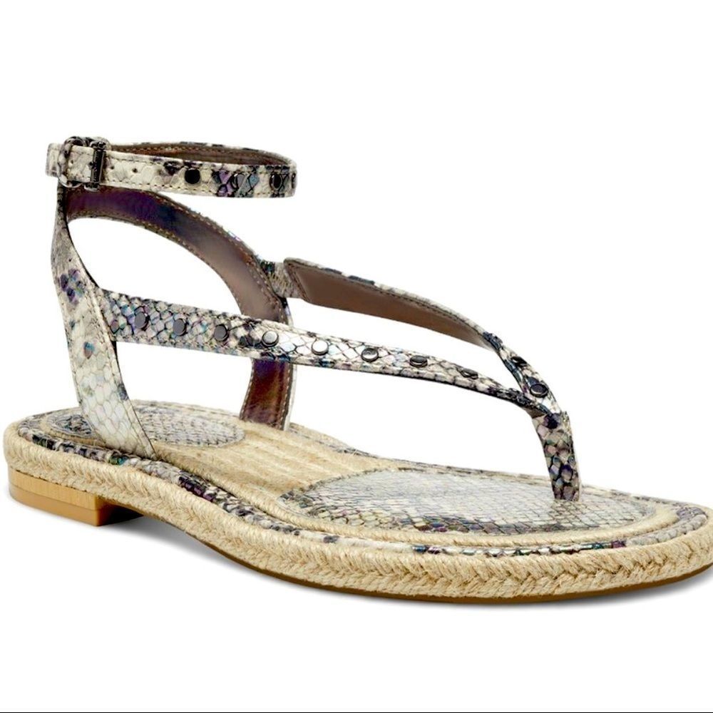 VINCE CAMUTO “Kelmia” Grey Multi Iridescent Exotic Sandals